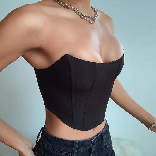 Sleeveless Shoulder Sexy Tops