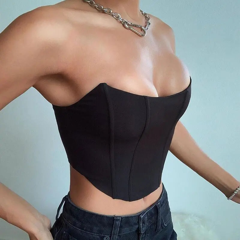 Sleeveless Shoulder Sexy Tops
