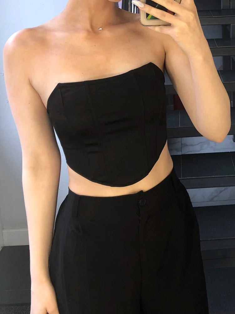 Sleeveless Shoulder Sexy Tops