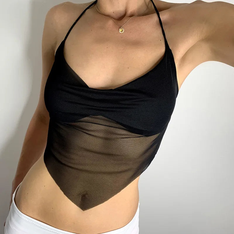 V-Neck Lace-Up Tops