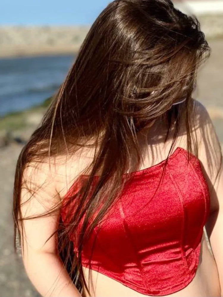 Sleeveless Shoulder Sexy Tops
