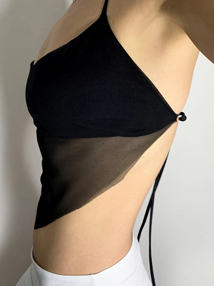 V-Neck Lace-Up Tops
