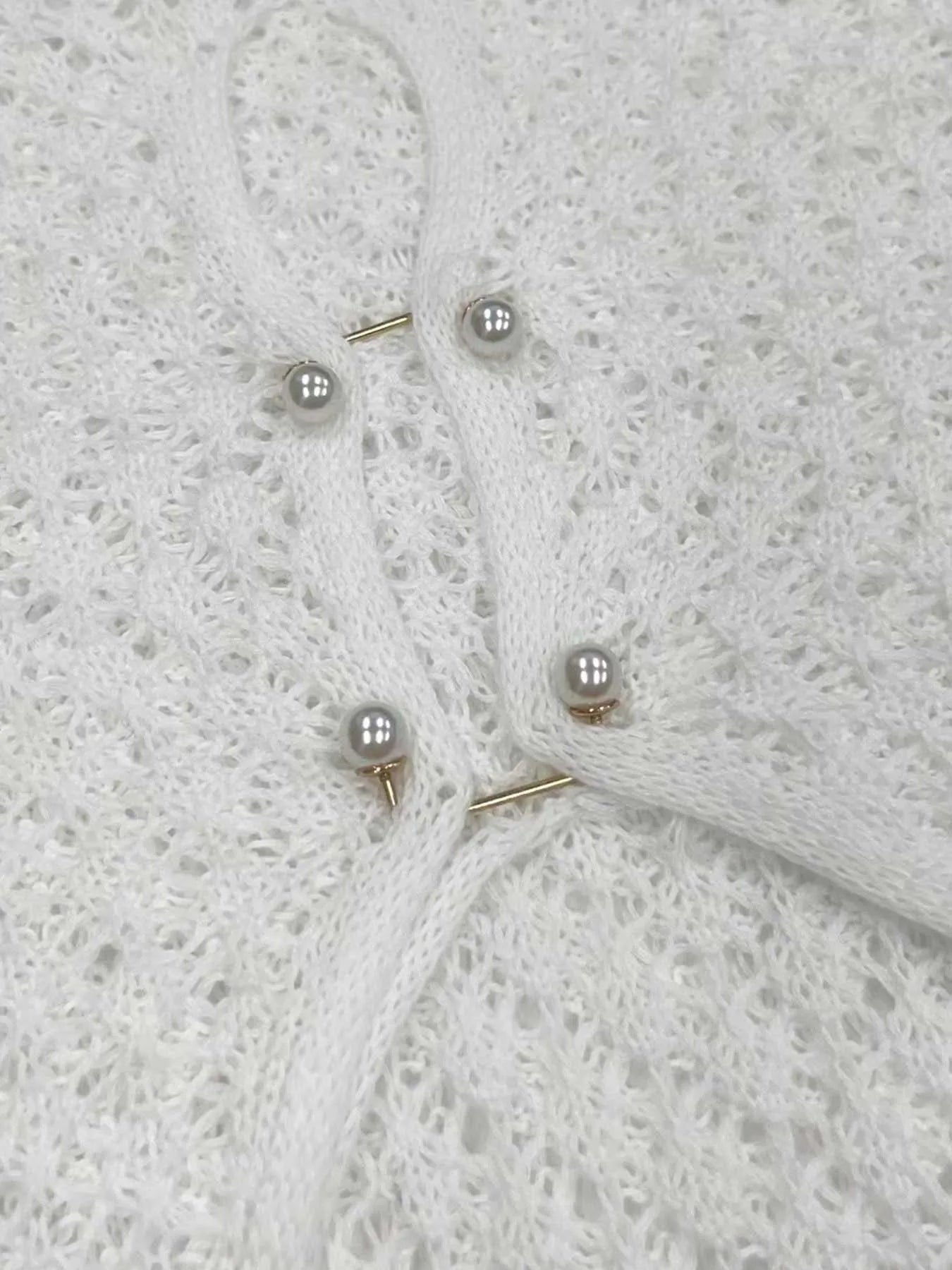 White Long Knit Sleeve